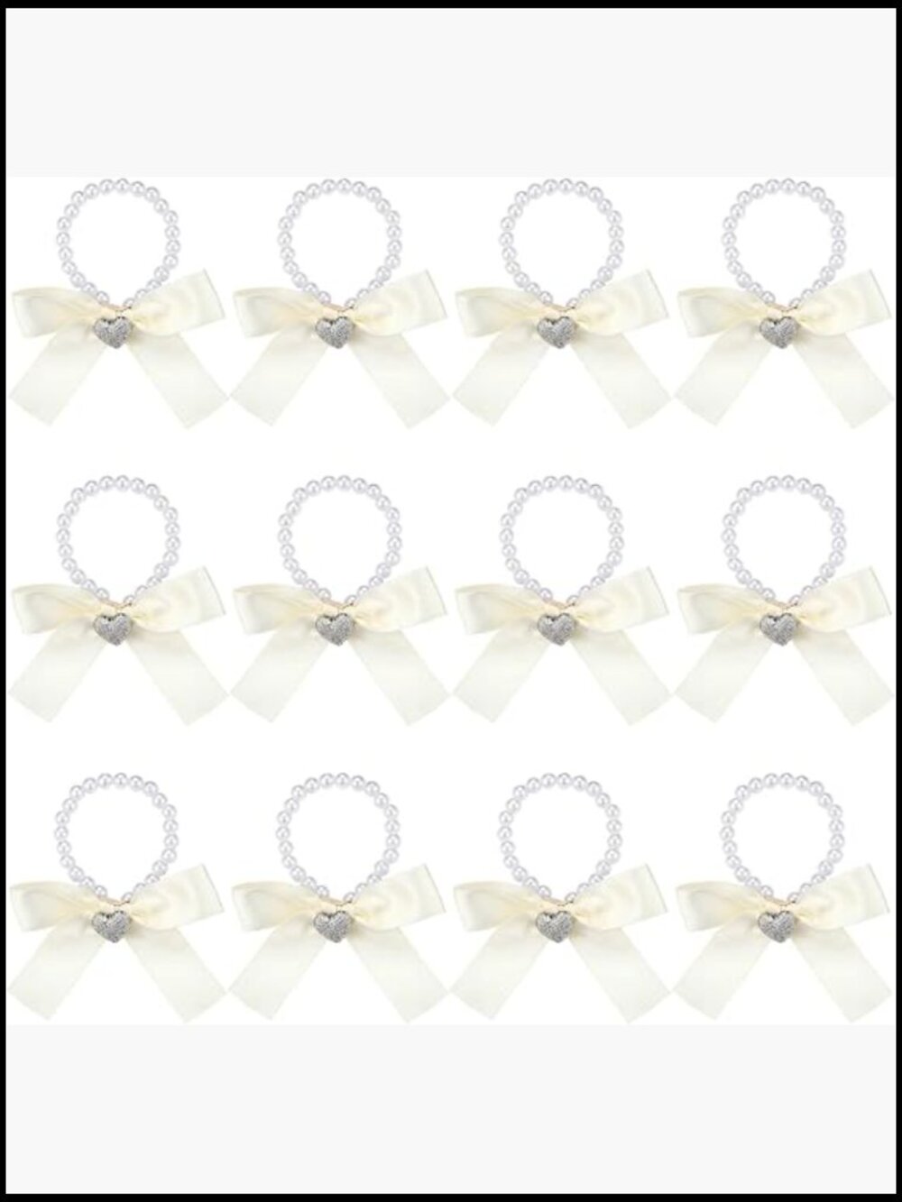 Set of 12 Pearl Corsage Wristlets Elastic Stretch Bracelets Wedding Party